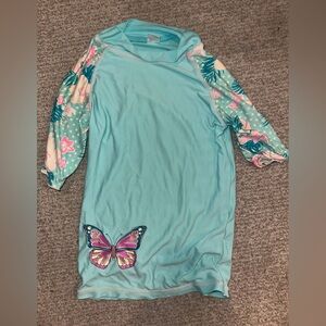 Light Blue Butterfly One-Piece Swimsuit